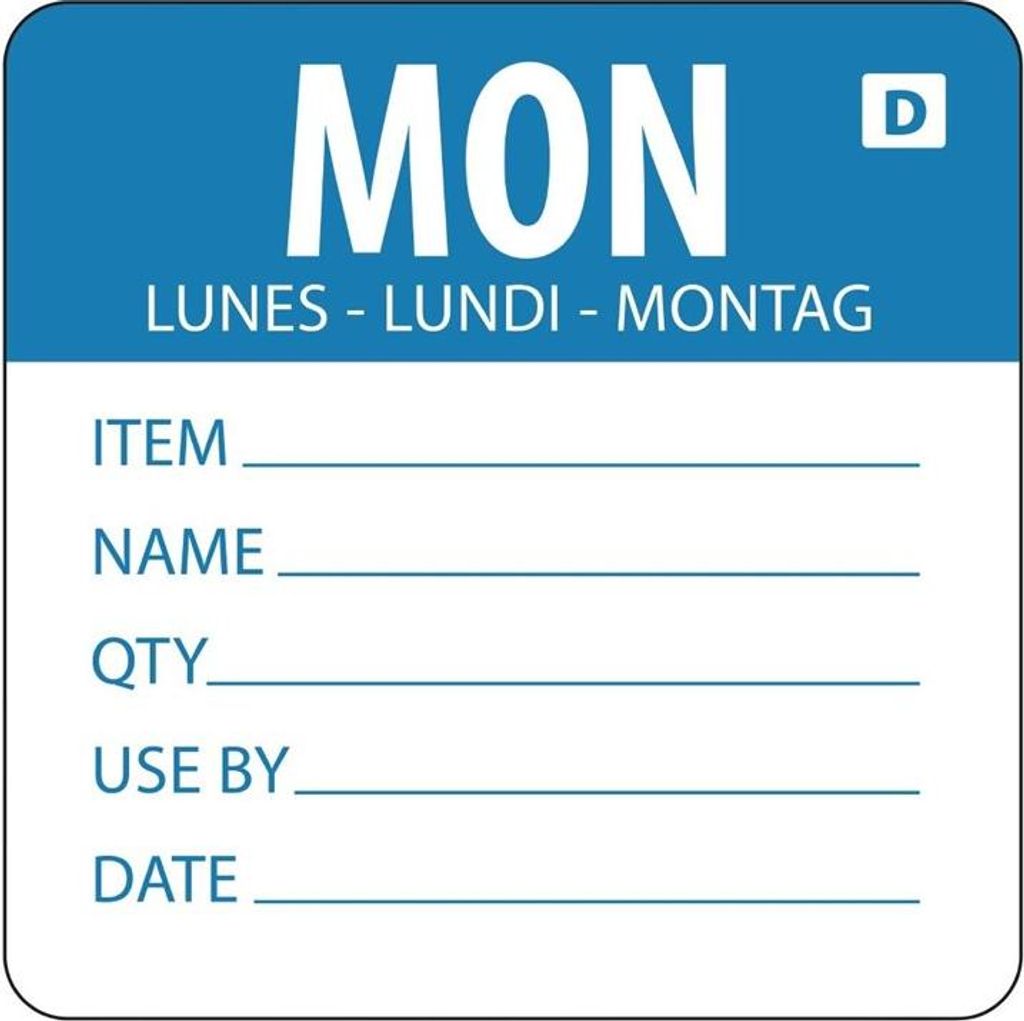 Vogue Auflösbare Etiketten Montag Blau (250 Stück)