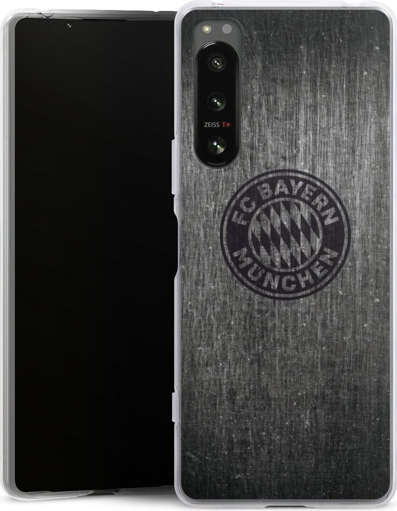 DeinDesign Handyhülle für Sony Xperia 5 IV Silikon Hülle Case Smartphone Schutzhülle FC Bayern München FCB Metallic Look
