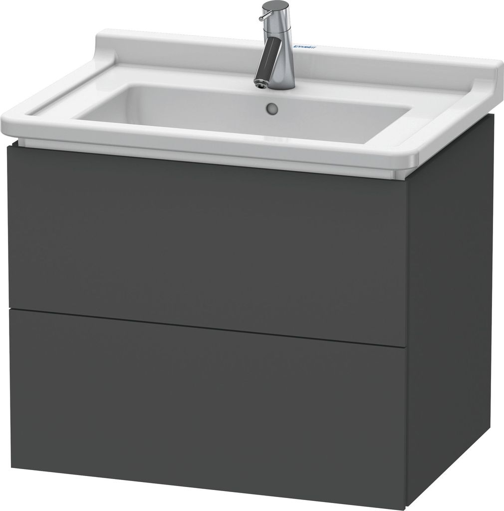 Waschtischunterbau L-CUBE 469x670x558mm graphit matt Produktbild 