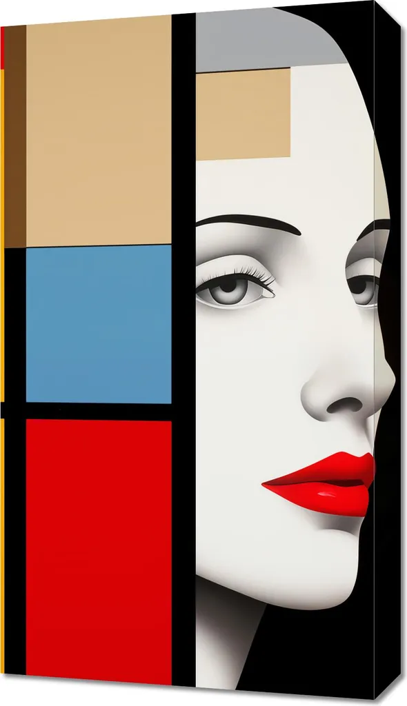 Quadro 40x70 cm Sguardo Geometrico in Lontananza | Arredo Moderno Casa