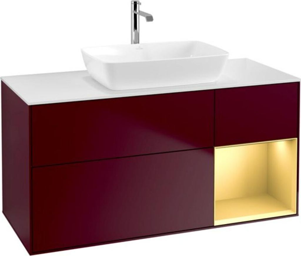 V&B Waschtischunterschrank Finion 120cm, Pl wh. m, Reg gol m Lac, Peo m