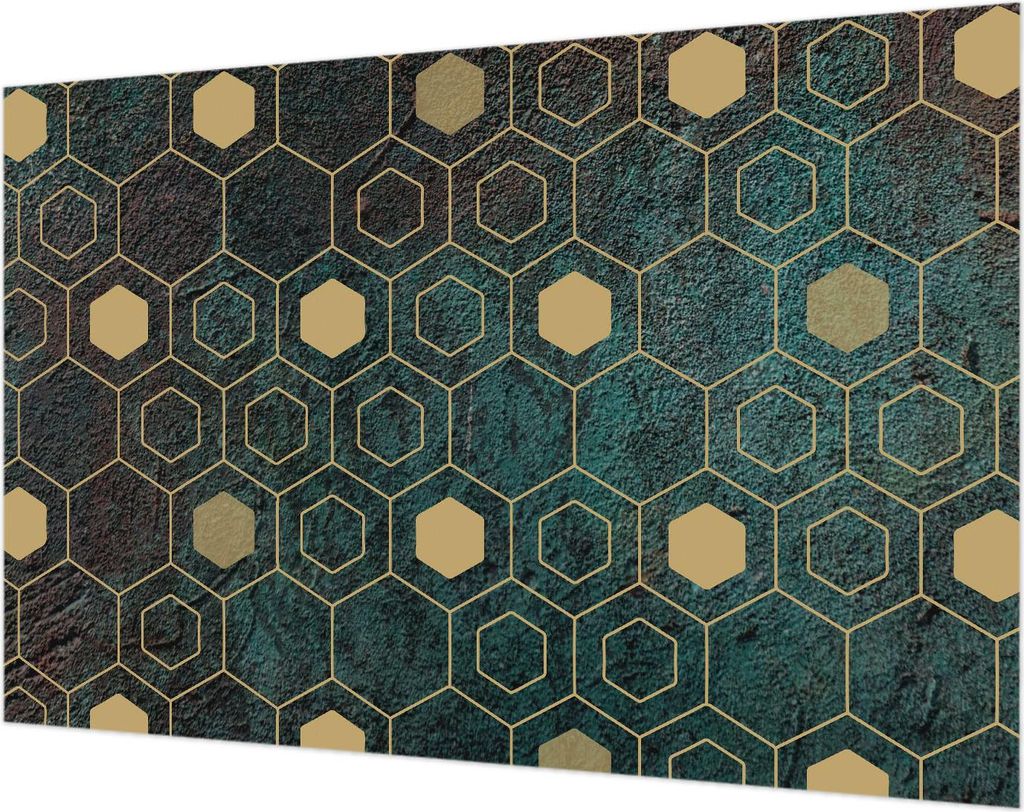 Wandtapete - Dekorative Tapete für Wohnzimmer- Tapetenfolie für Wanddekoration - 104x70 cm - Geometrische Sechsecke