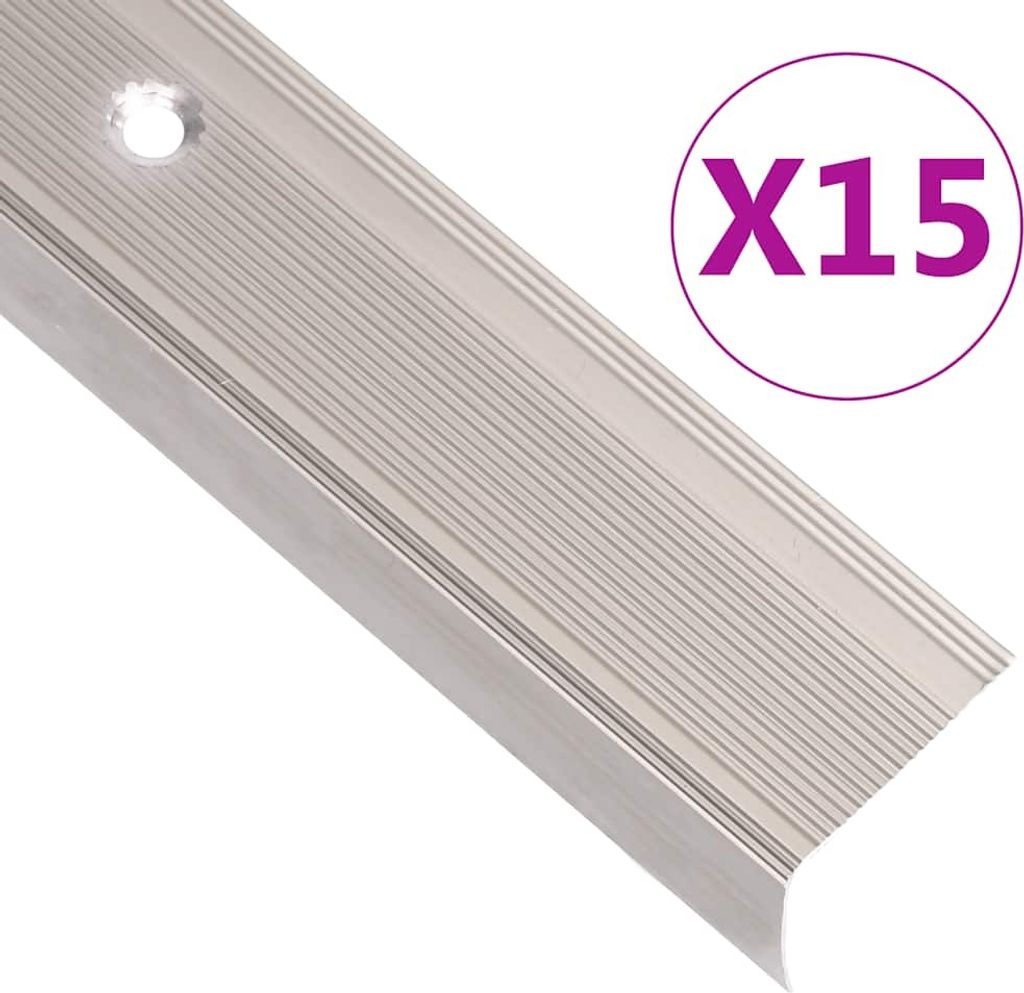 Möbel Treppenkantenprofile L-Form 15 Stk. Aluminium 100cm Champagner 2025
