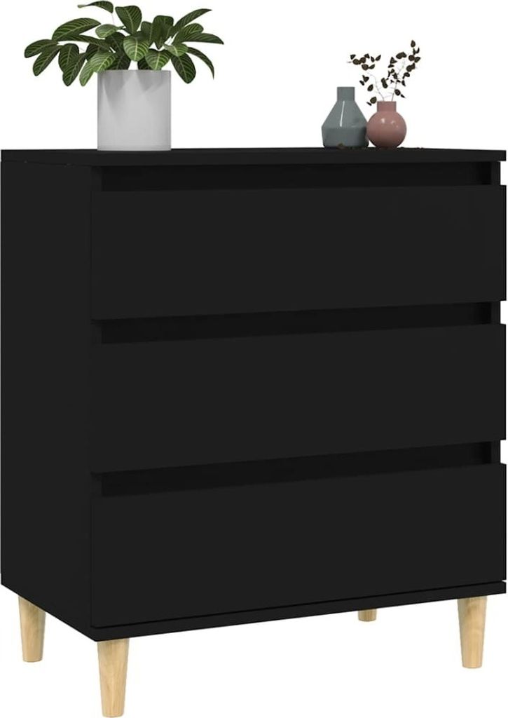 vidaXL Sideboard Schwarz 60x35x70 cm Holzwerkstoff Produktbild 