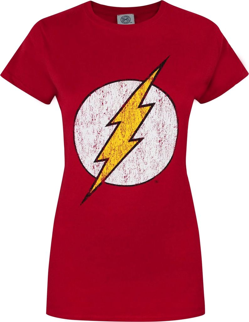 Flash Damen Distress Logo T-Shirt NS4229 (2XL) (Rot)