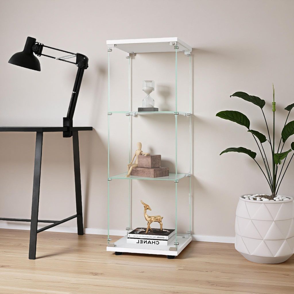 UnboxG Biała witryna szklana 42,4×36,3×125,2 cm – szafka z Zdjęcie produktu 