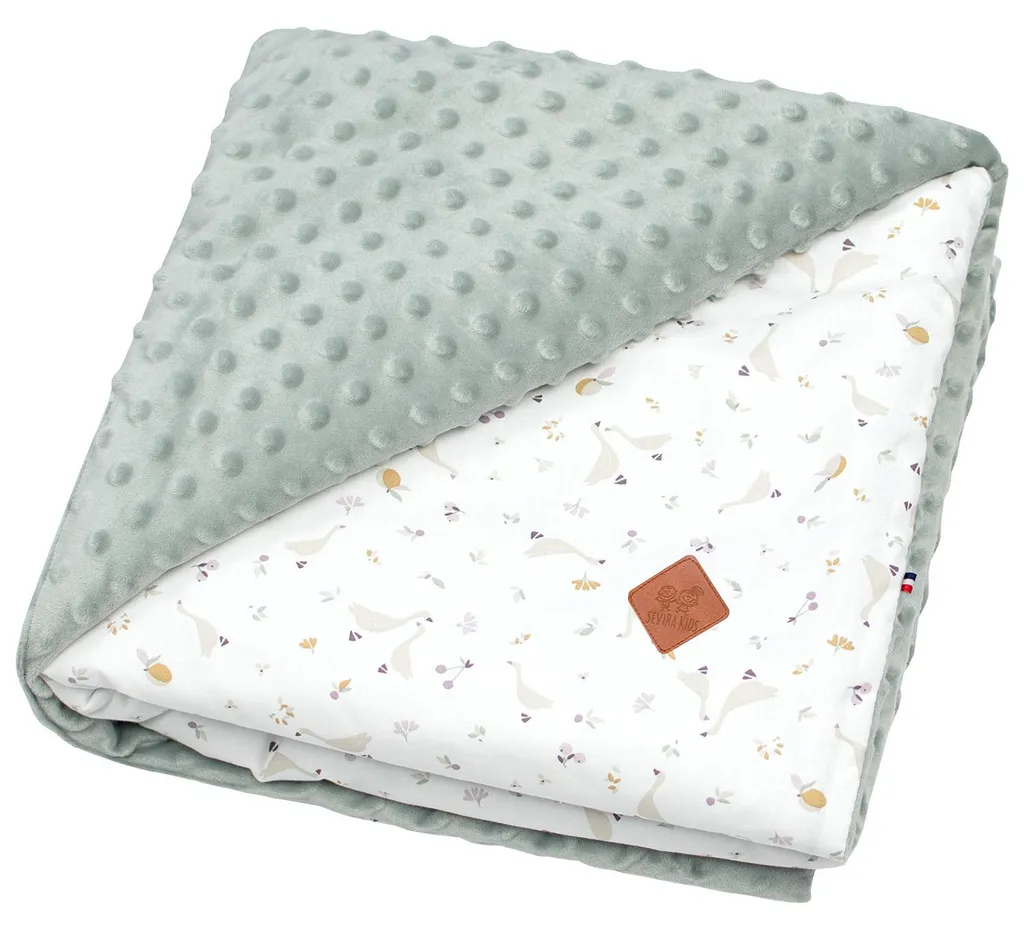 Couverture Poussette et Berceau Sidonia - Vert-de-gris 100x70 cm Bébé