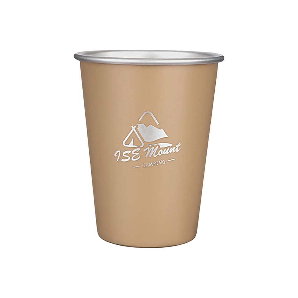 350 ml Kaffeetasse, hitzebeständig, großes Fassungsvermögen, Farbbehandlung, Edelstahl, Camping, Milch, Bierbecher, Outdoor-Zubehör, Khaki A