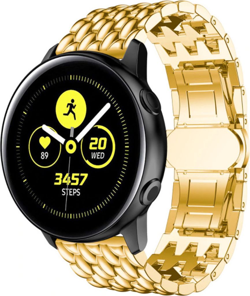 Strap-it Samsung Galaxy Watch Active / Active 2 Drache Gliederband (Gold)