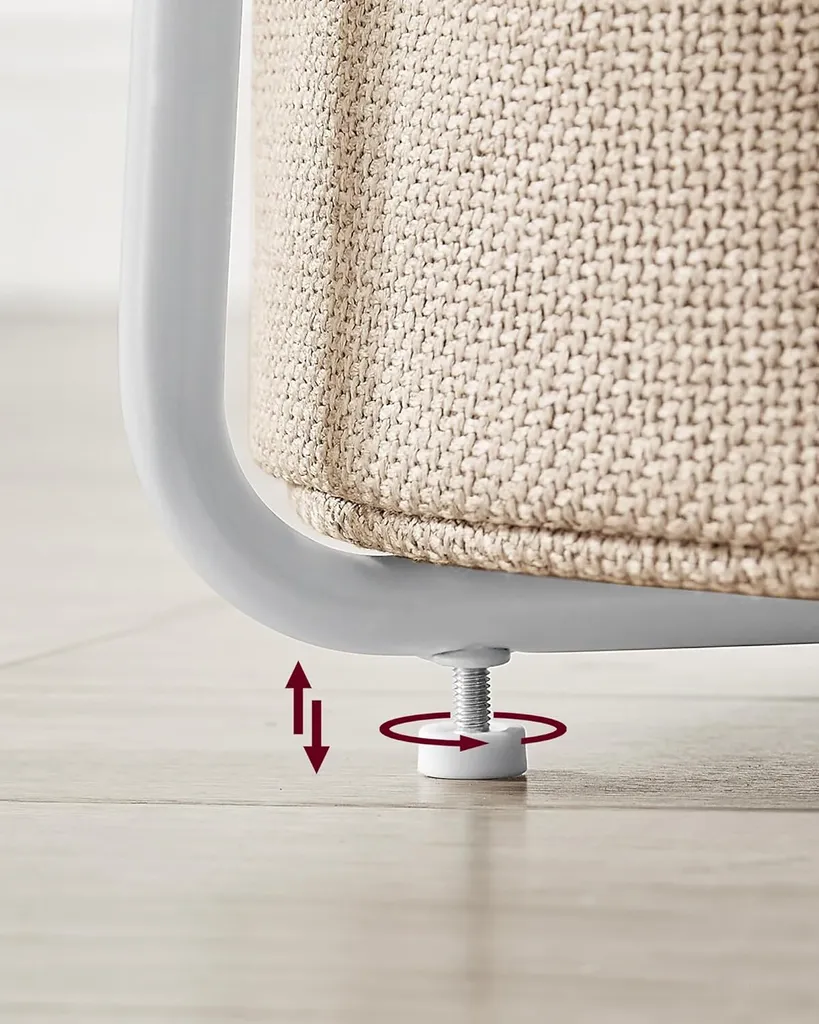 Tavolino da Salotto Moderno VASAGLE - Bianco e Beige con Stoccaggio - 5