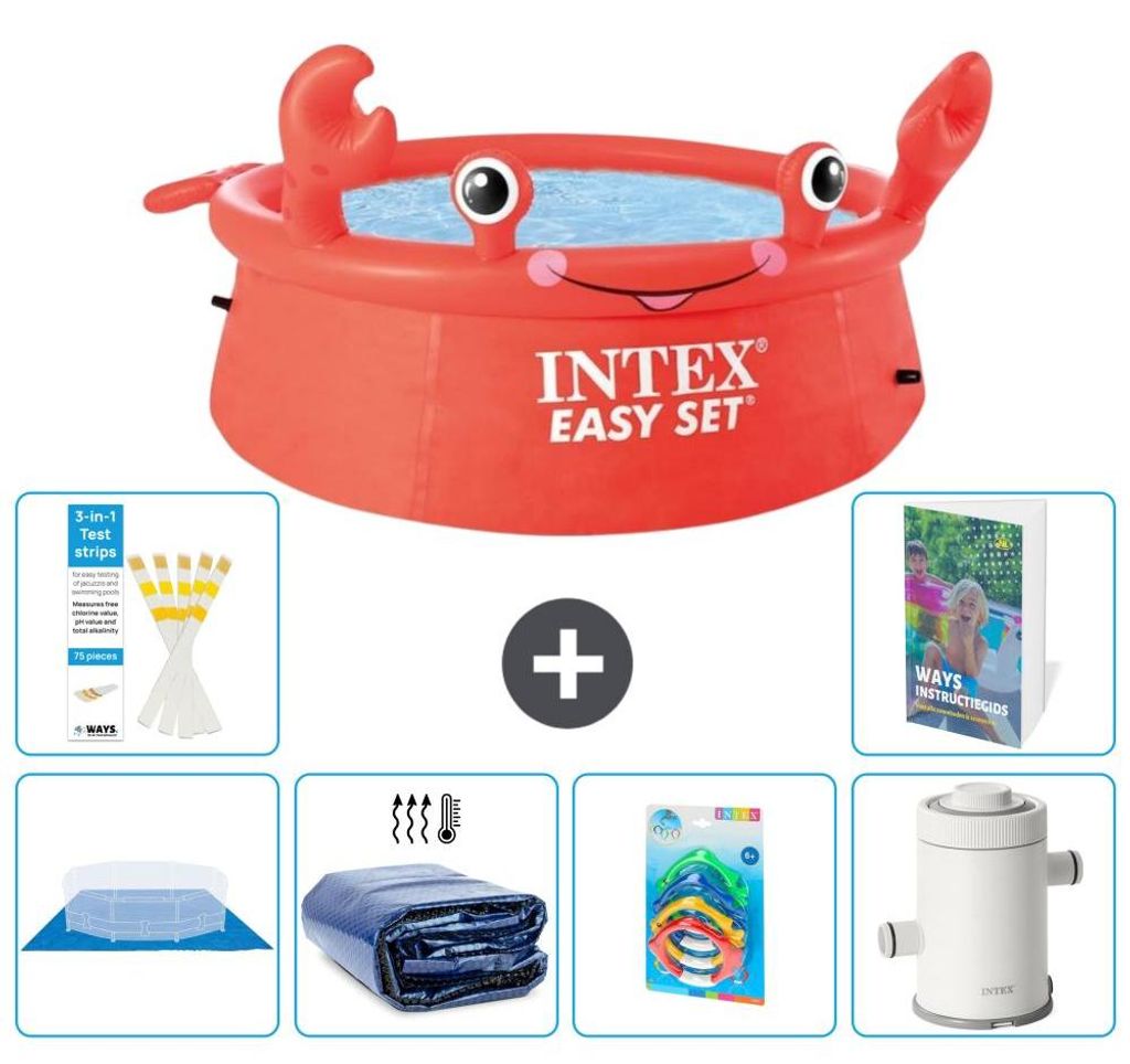 Easy Set Pool Rund - Krabbe - 183x51 cm - 7-teilig S123