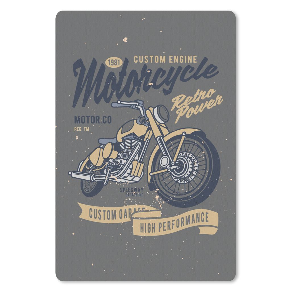 MuchoWow Mauspad Mousepad Mancave - Motor - Retro - Illustration 18x27 cm - Mousepads - Maus Mat - Pad - Mausunterlage
