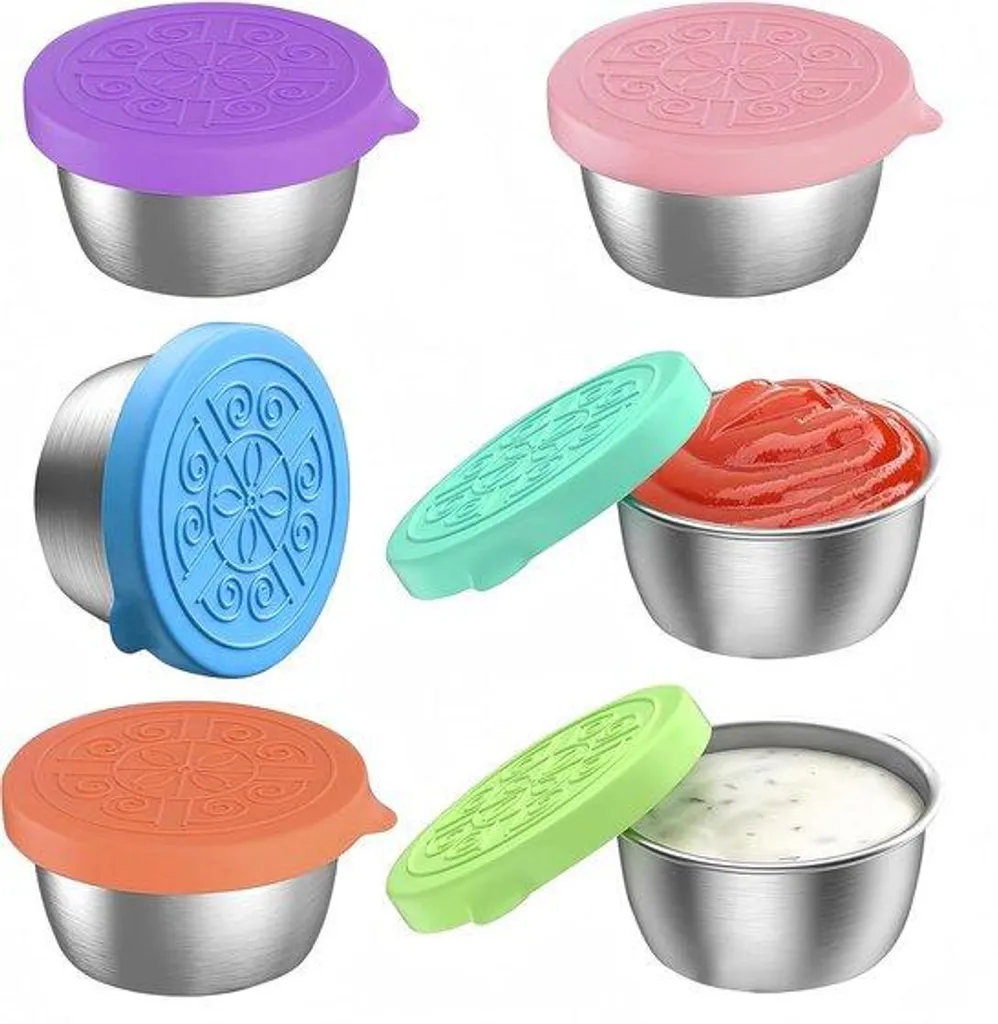 Récipient inox 50 ml anti-fuite : fini les sauces renversées dans votre sac !