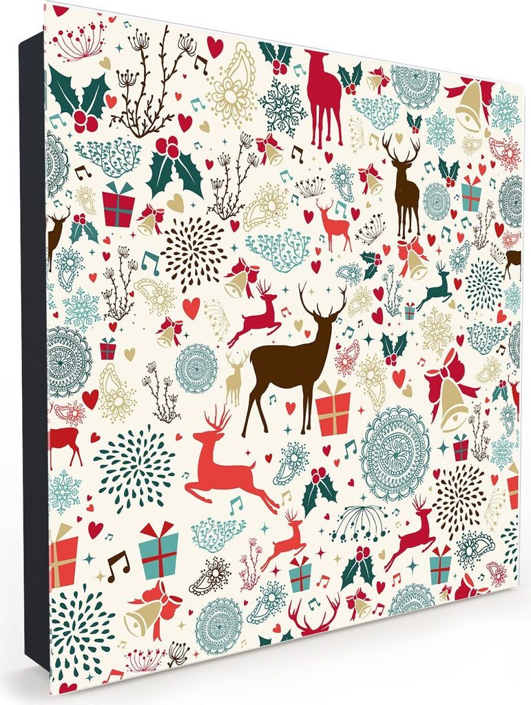 Nachbildung-Schlüsselkasten, Magnetpinnwand und Memoboard mit Glasfront Motiv Weihnachtselemente