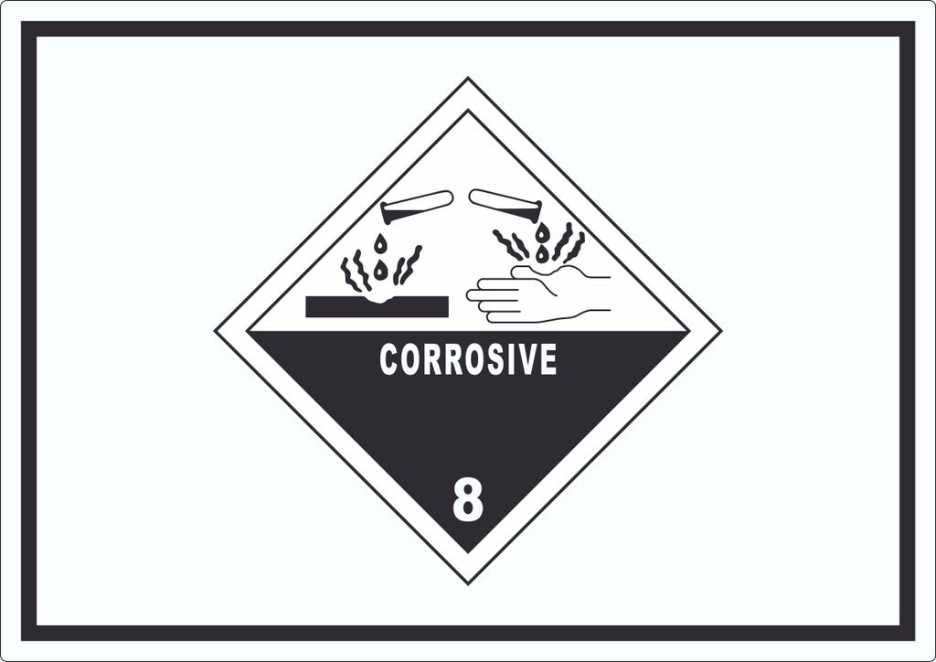 Aufkleber Ätzende Stoffe Symbol Corrosive A7 (74x105mm)