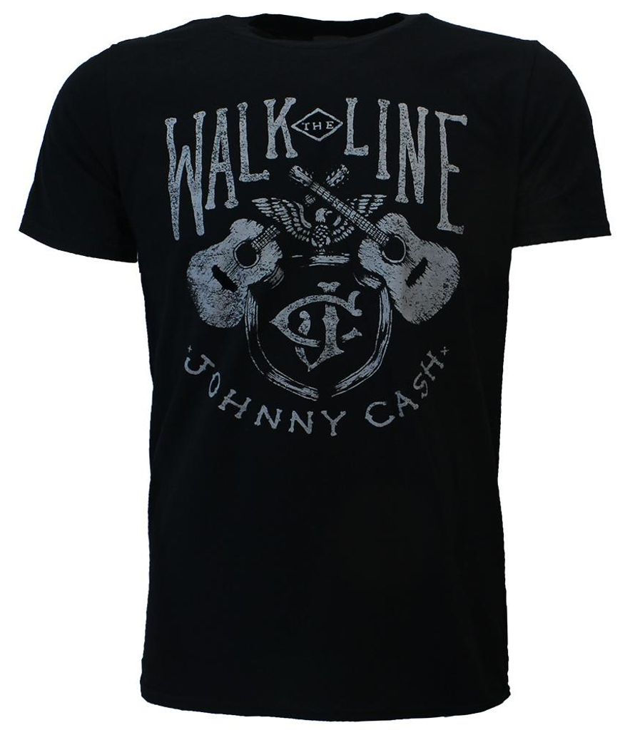 Johnny Cash Walk The Line T-Shirt Schwarz – Offizielles Merchandise - XXL