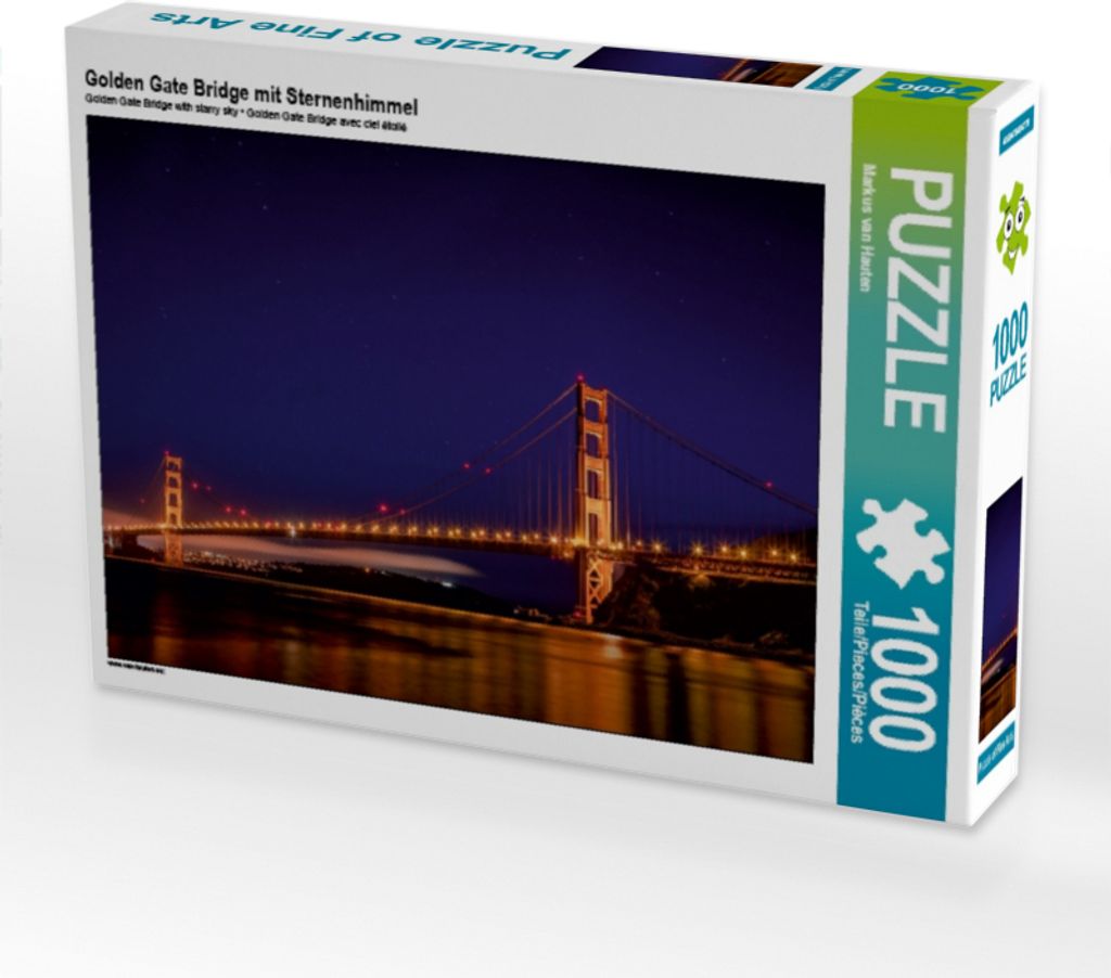 Calvendo Golden Gate Bridge mit Sternenhimmel 1000 Teile Puzzle quer 640x480mm, van Hauten Markus; 7422658