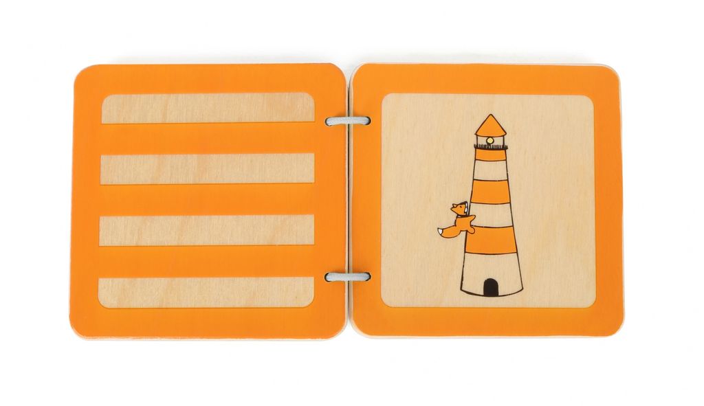 Babybuch Holzbuch Lex Kontraste  Holz Babyspielzeug Produktbild 