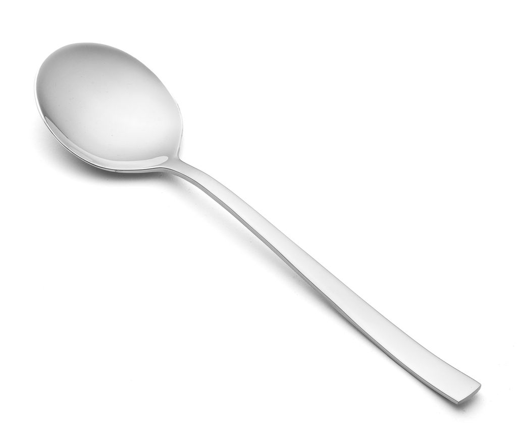 CAPRI SALAT SPOON - Salatlöffel 197 mm. Besteck mit geraden Linien, mit weichen Rundungen am Griff. Modernes und innovatives Design.