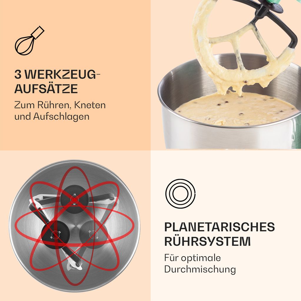 Klarstein Küchenmaschine, Knetmaschine mit 5L Schüssel, Produktbild 3
