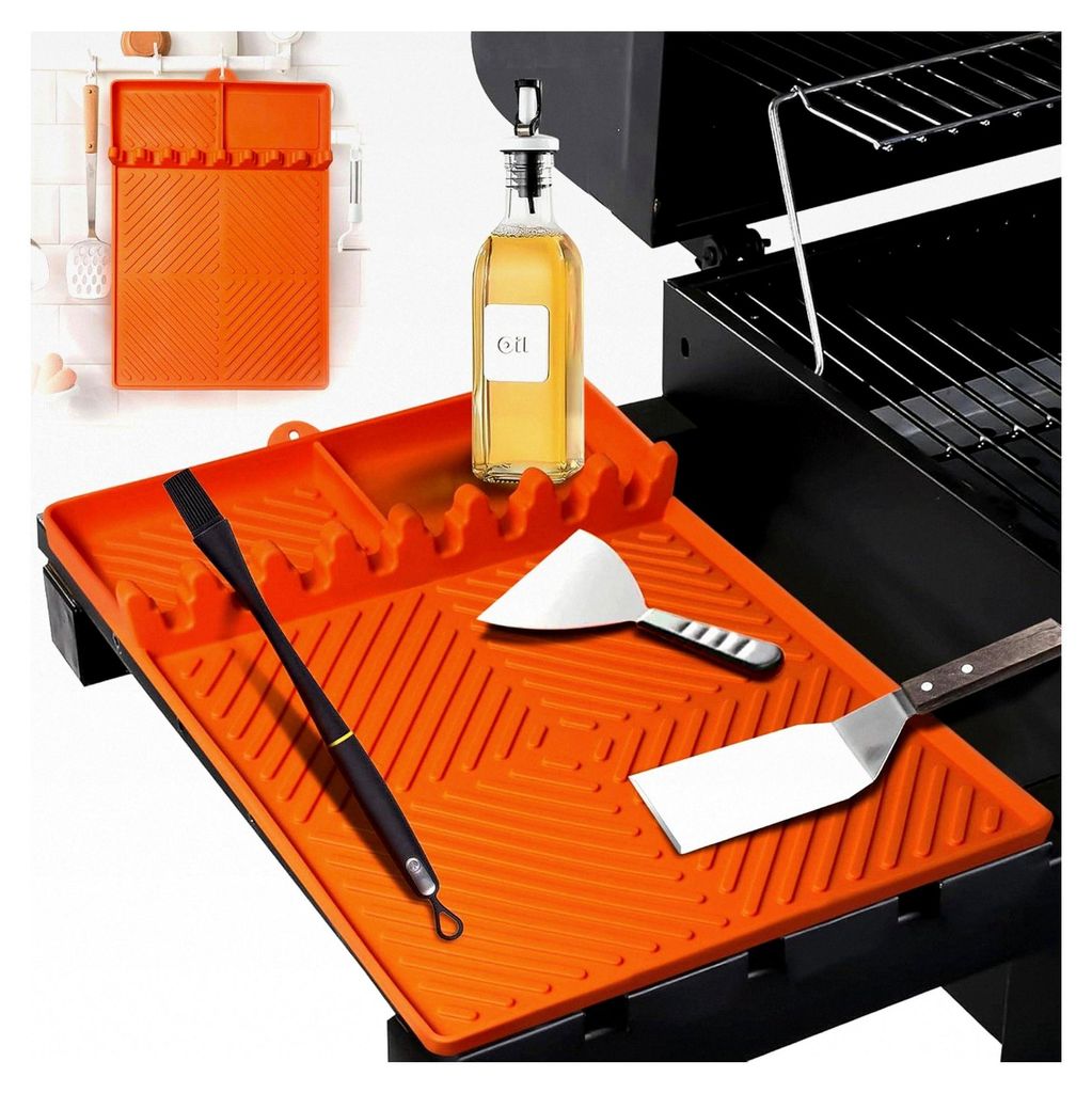 Silikon Grillmatte für Blackstone, Grill-Seitenablage Matte, Griddle Werkzeuge Matte, Backblech Werkzeug Matte, Silikonmatte für Küchen Herd Gri...