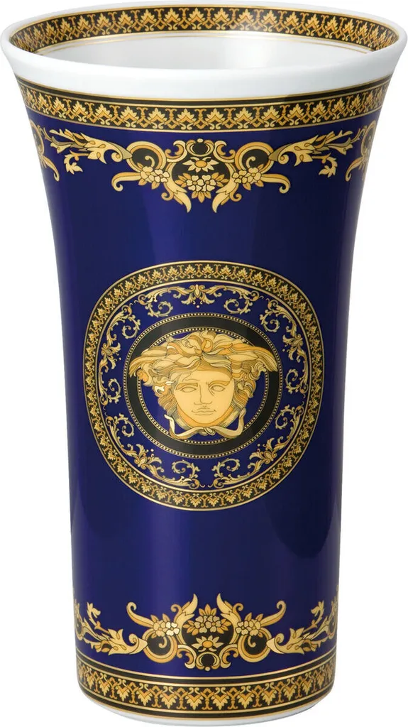 Vase en Porcelaine Rosenthal Versace Medusa Blue 26 cm Design Chic