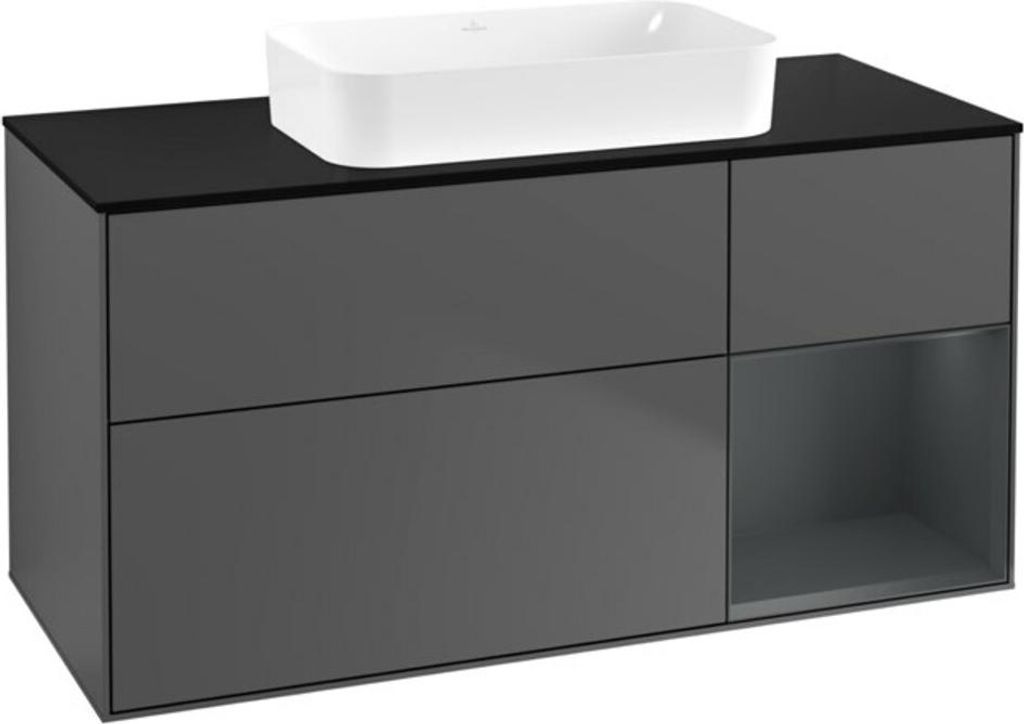 V&B Waschtischunterschrank Wandbeleuchtung Finion 120x60 cm, Rg r md bl. m Lac, Anthrac. m