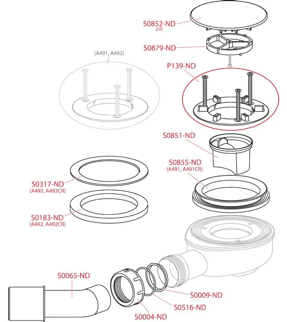 Alcadrain A491CR Bonde de douche Ø 90 mm avec siphon chromé robuste - 5