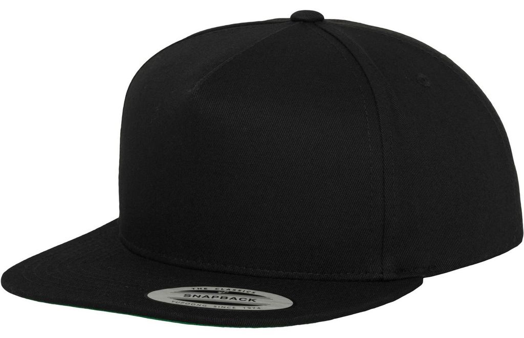 Classic 5 Panel Snapback Cap,black Produktbild 