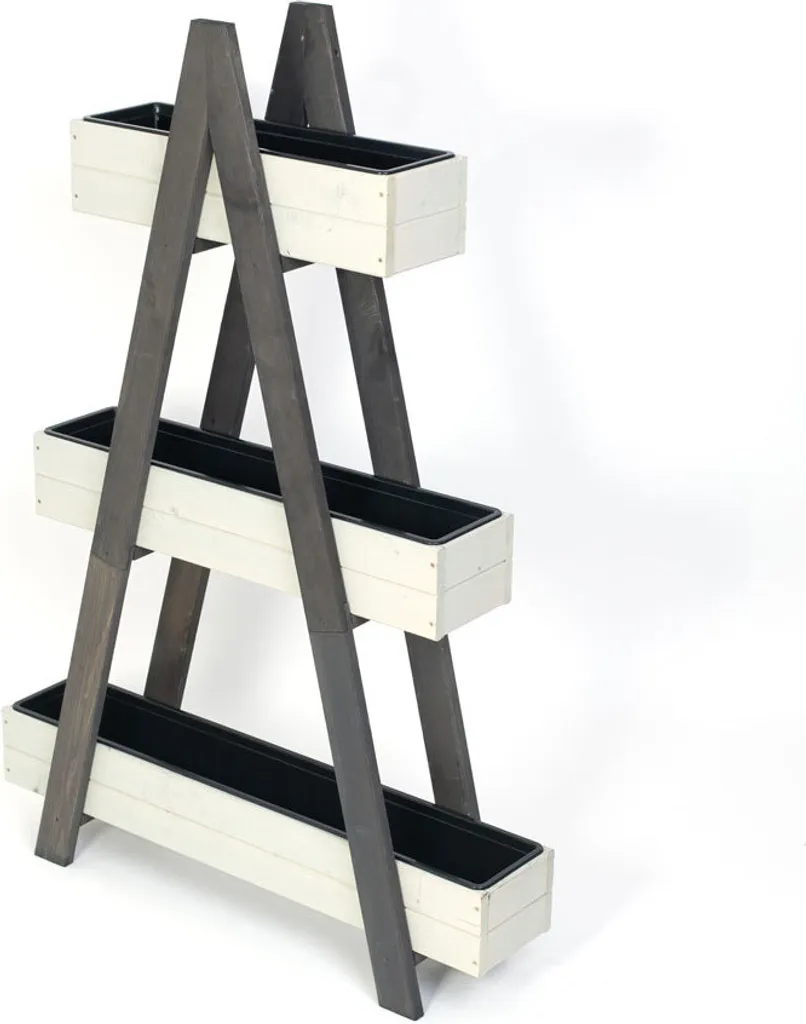 Étagère à fleurs Westmann Ella en bois gris 101x25x147 cm pour salon et véranda