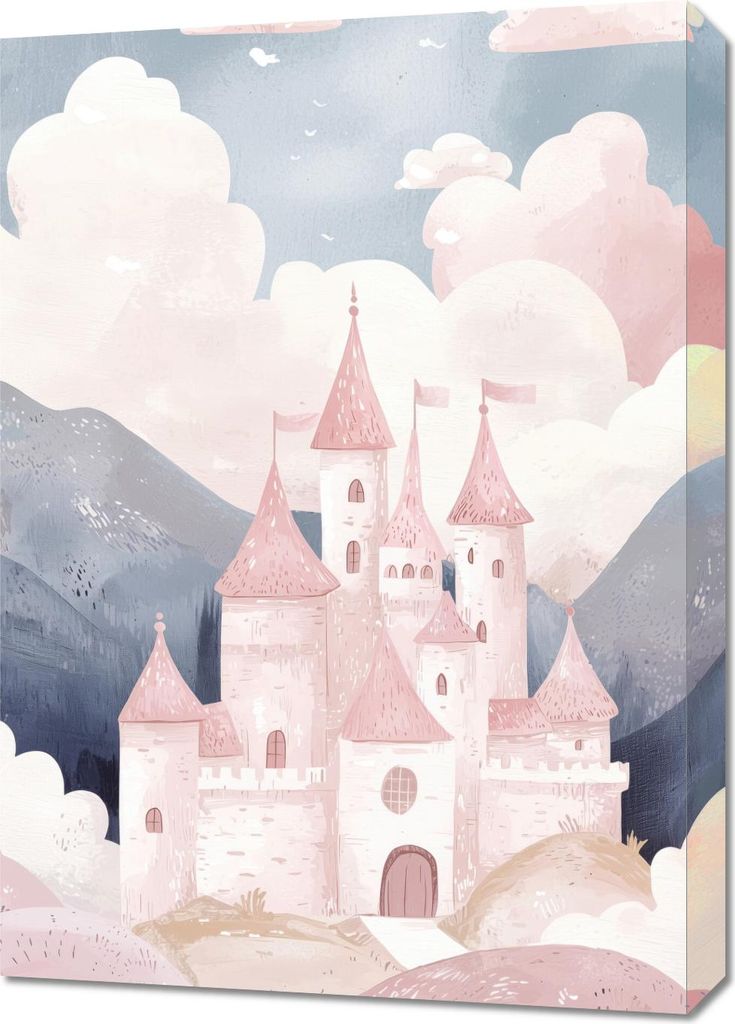 Bild 50x70cm Muster für Kinder, Mädchen fürs Zimmer - Schloss 2