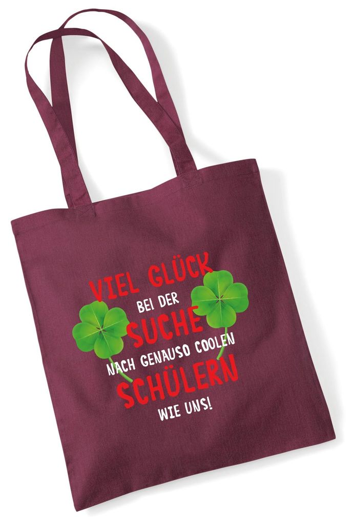 Huuraa Jutebeutel Glück bei suche coole Schüler 10 Liter Burgundy Baumwolle Tasche Geschenkidee