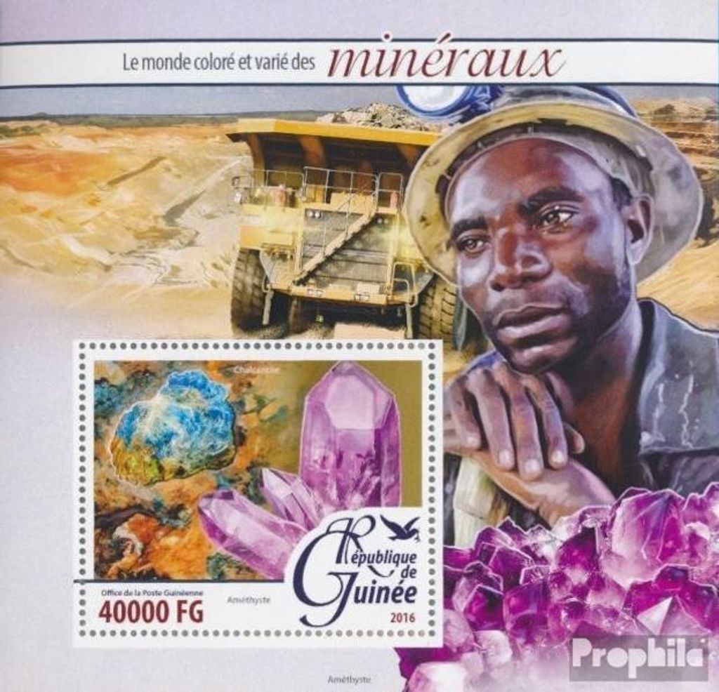 Briefmarken Guinea 2016 Mi Block 2627 (kompl. Ausgabe) postfrisch Mineralien