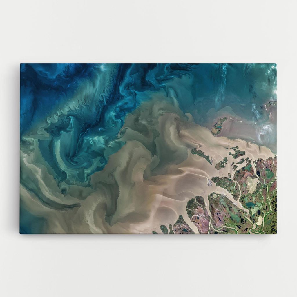 ARTHUB Leinwandbild 30x40 cm, Ocean Blue Marble | Wohnzimmerdekoration, Hängende Bilder, Wanddekoration, Heimdekoration, Abstrakte, Marmor
