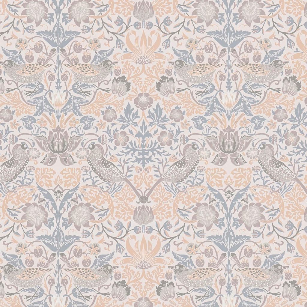 Profhome 390564-GU Vogel Tapete Floral creme elfenbein beige blau 5,33 m2