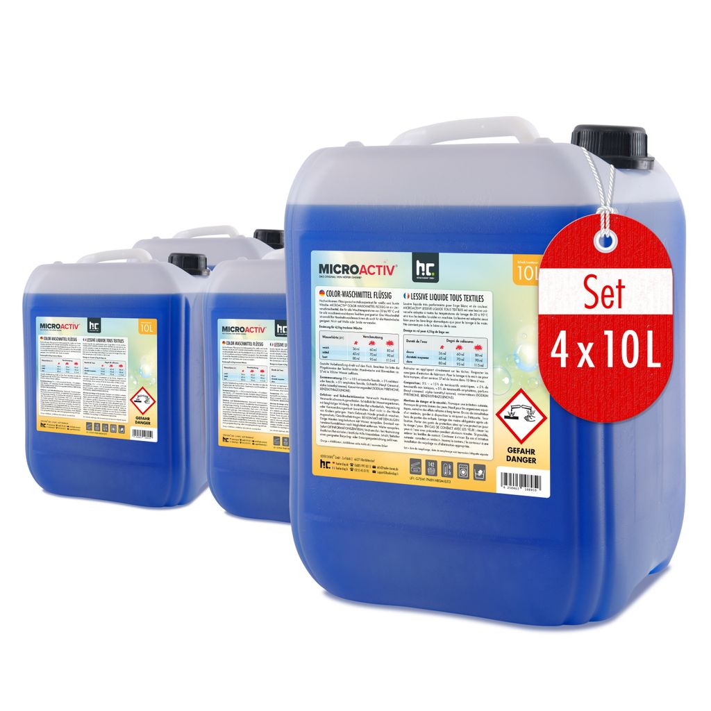 4x 10 L Microactiv® Color Waschmittel flüssig Produktbild 