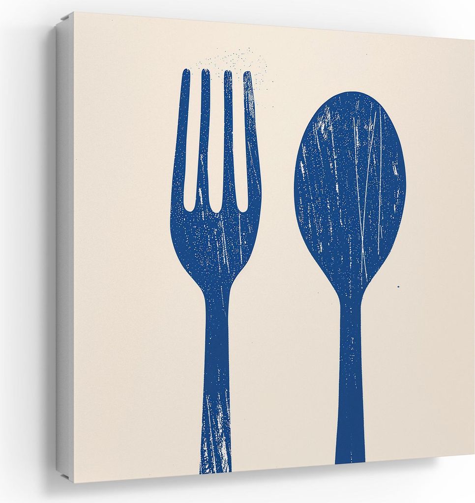 DEQORI Schlüsselkasten bedruckt 30x30 cm Weiß/L 'Kunstvolles Besteck' Metall Box modern