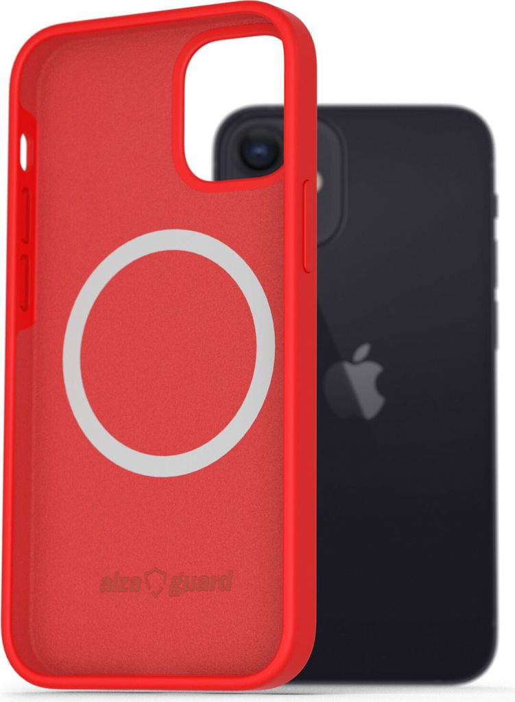 AlzaGuard Silicone Case Kompatibel mit Magsafe pro iPhone 12 Mini červený