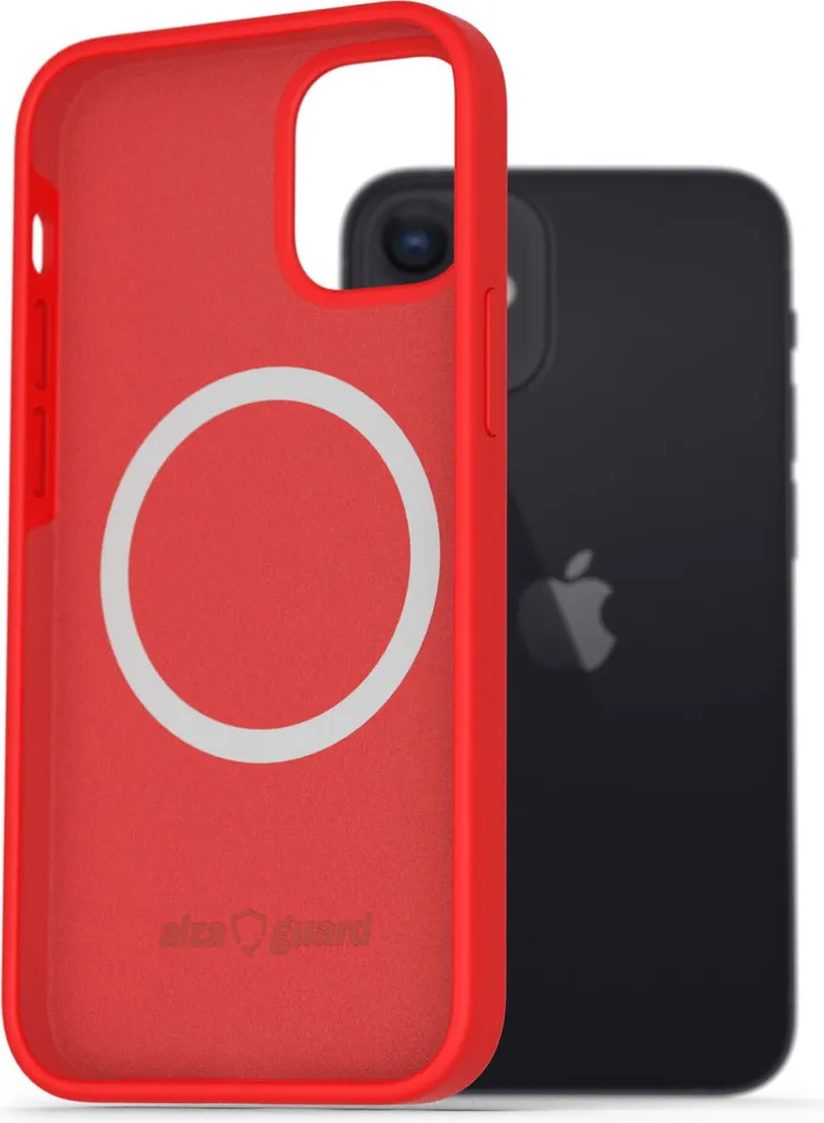 Coque Silicone iPhone 12 Mini Rouge MagSafe avec Revêtement Soft-Touch