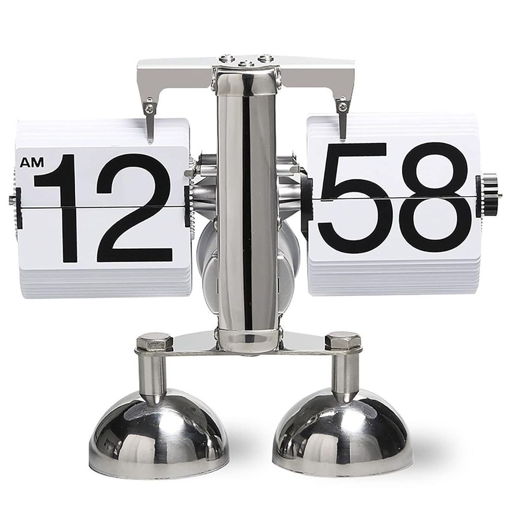 Flip-Schreibtischuhr, Retro Flip-Uhr, Vintage-Tischuhr, Auto-Flip-Uhr, Automatisches Drehen, für Zuhause, Schlafzimmer, Büro