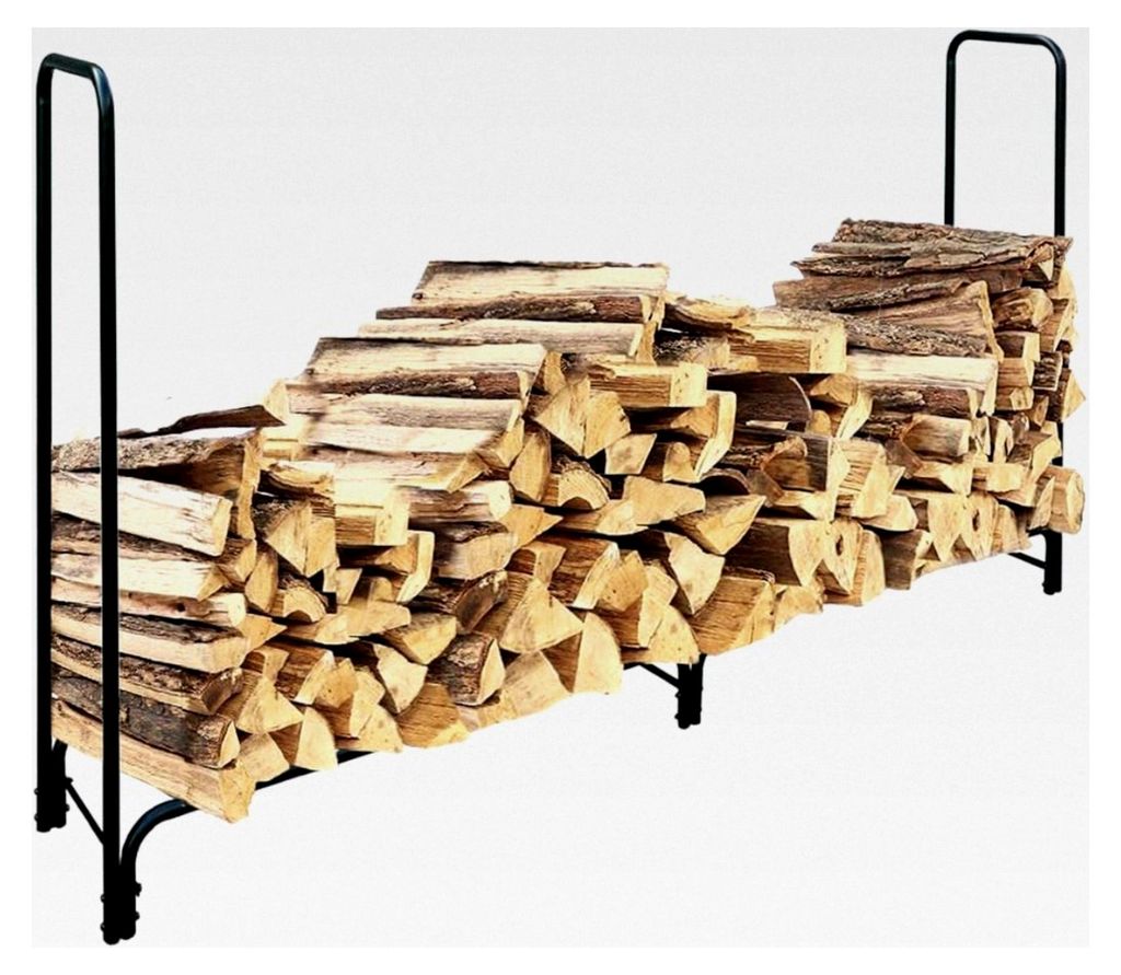 Kaminholzregal aus Metall in Schwarz (121 x 35 x 241 CM)
