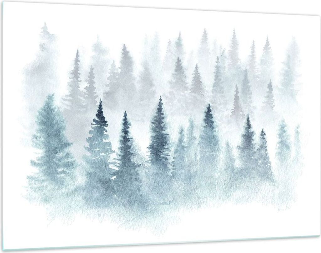 Bilder auf glas - Bäume Wald Natur - 120x80cm - Glasbilder - Wandbilder - Kunstdruck - zum Aufhängen bereit - Wanddekoration aus Glas - Glas Bild...