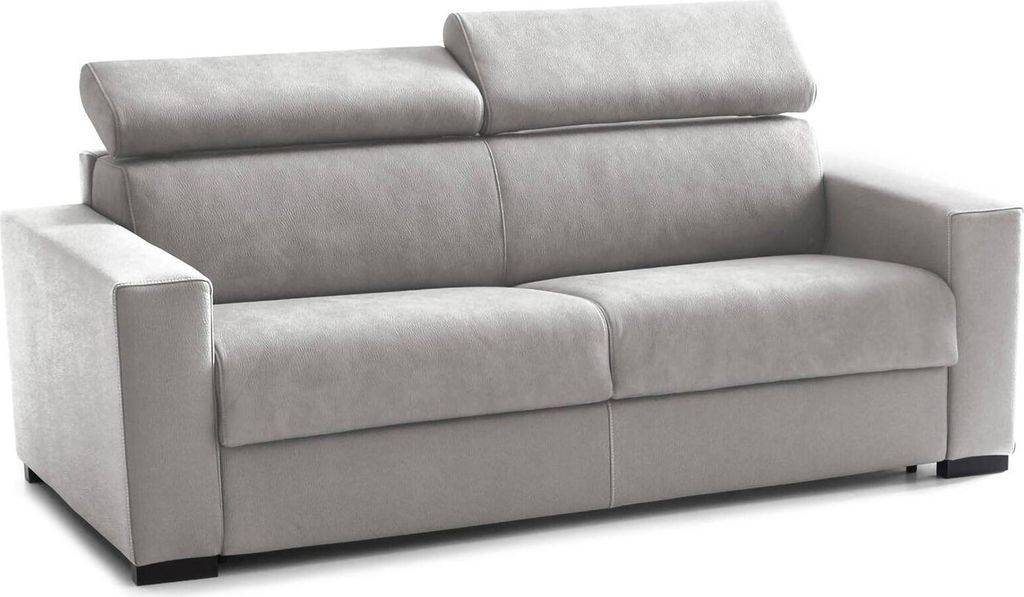 Schlafsofa Afra, 2-Sitzer-Sofa, 100% Italy, Wohnzimmersofa mit drehbarer–ffnung, mit verstellbaren Kopfstützen und serienmäßigen Armlehnen, C...