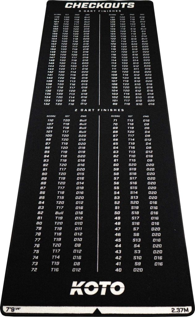 KOTO - Dartteppich Checkout 237 x 80 cm, inkl. Score Produktbild 