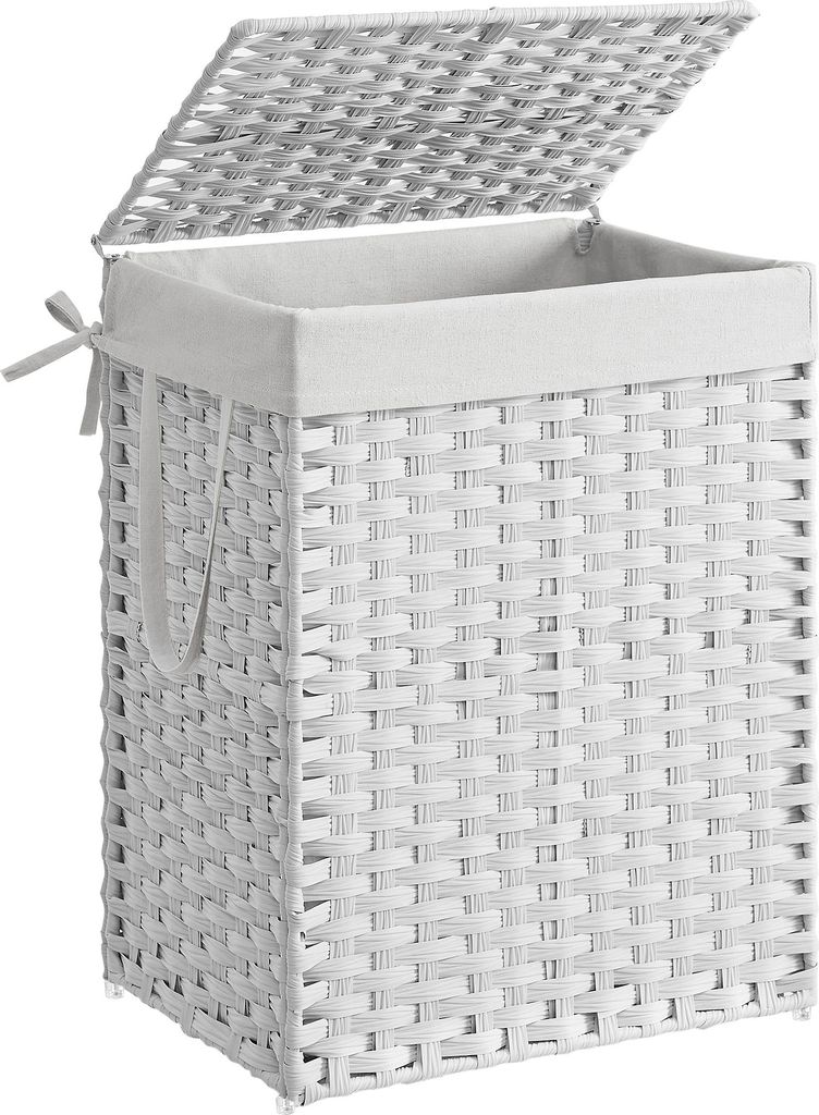 SONGMICS Wäschekorb, mit Griffen, faltbar, Wäschesack herausnehmbar, 90 L