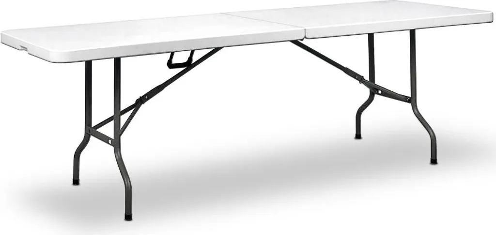 Table de réception pliante blanche portable avec sac de rangement 7ft