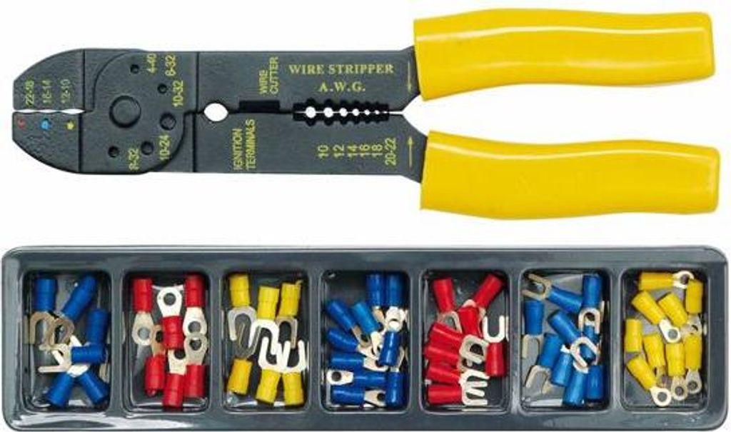 Stecker-Crimpzange + Stecker In Einer Kassette - W-45050 Produktbild 