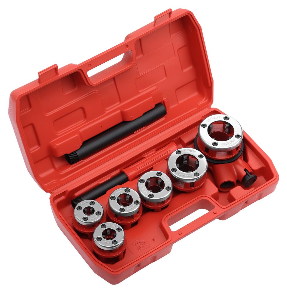 Wiltec Schneidkluppe 9-tlg. Set aus Stahl, Gewindeschneider Produktbild 
