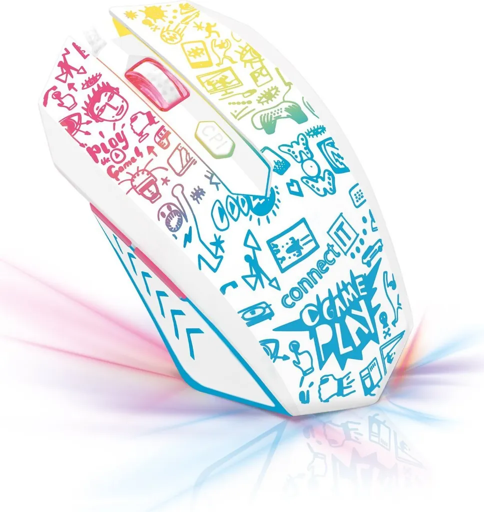 Souris Optique USB CONNECT IT DOODLE blanche - Édition Limitée Stylée