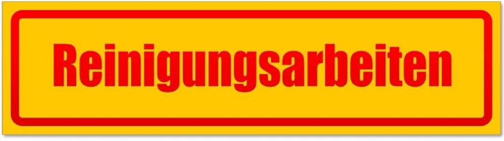 Kiwistar - Autoaufkleber - Rot - 45 x 12 cm - Reinigungsarbeiten invertiert - Hinweis Aufkleber Sticker für Auto, Kfz, Fahrrad, PKW, LKW